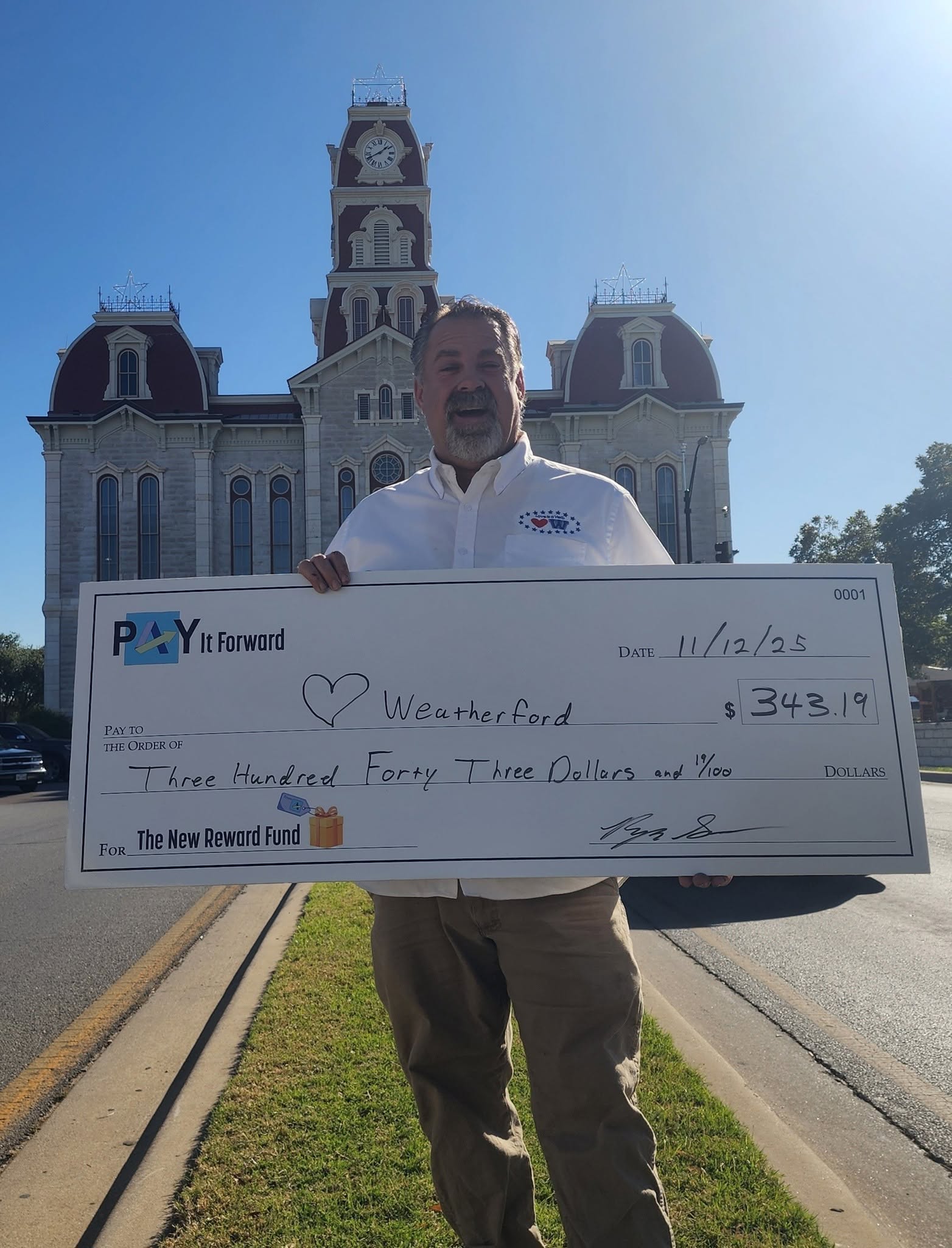 Pay It Forward donation presented to a local non-profit